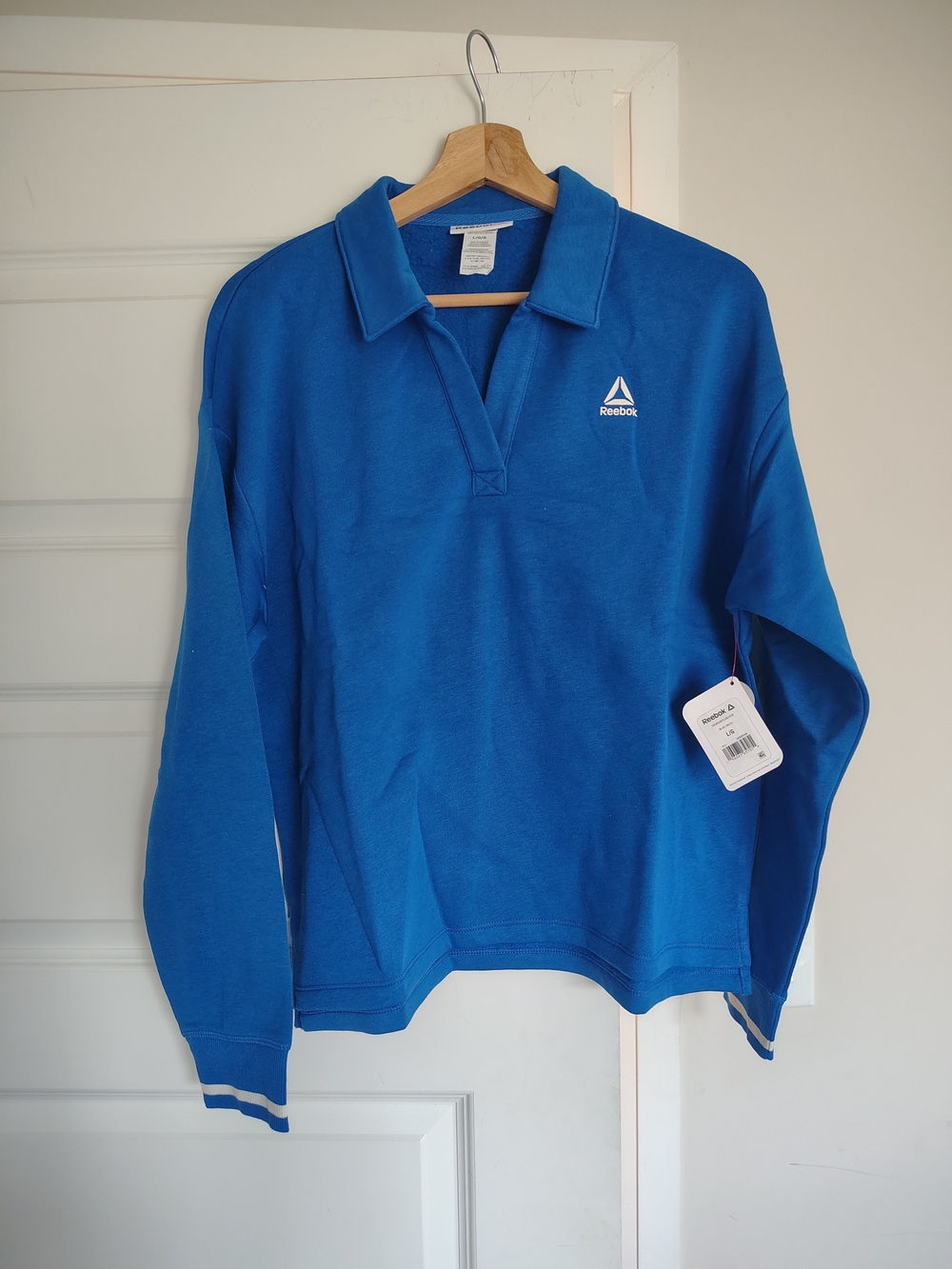 Reebok Women’s Long-Sleeve Varsity Polo Sweatshirt
